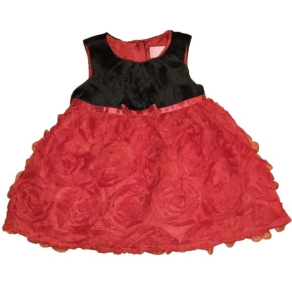 𝅺The Children's Place Girls Christmas Dress Size 6-9 mos - Picture 1 of 5